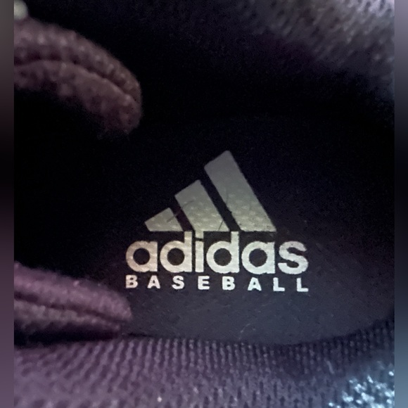 Adidas Kids Sport Cleats Size 12K Baseball Black White Lace Up Athletic - Picture 3 of 6